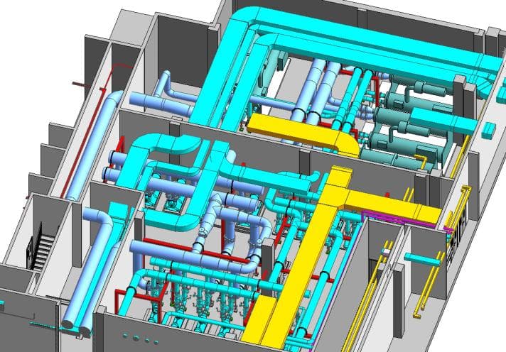 Centrale de traitement d'air et gaines de climatisation